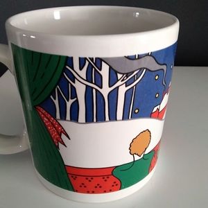 VINTAGE Ceramic Winter Scene Mug